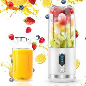 Portable Blender, Personal Blende, USB C Rechargeable, 15.2 Oz, White